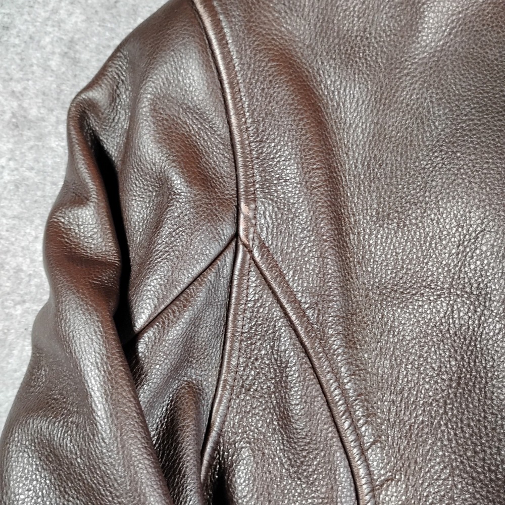 Kenneth Cole New York Womens Brown Leather Full Zip Moto Jacket Size Large L - Picture 13 of 15